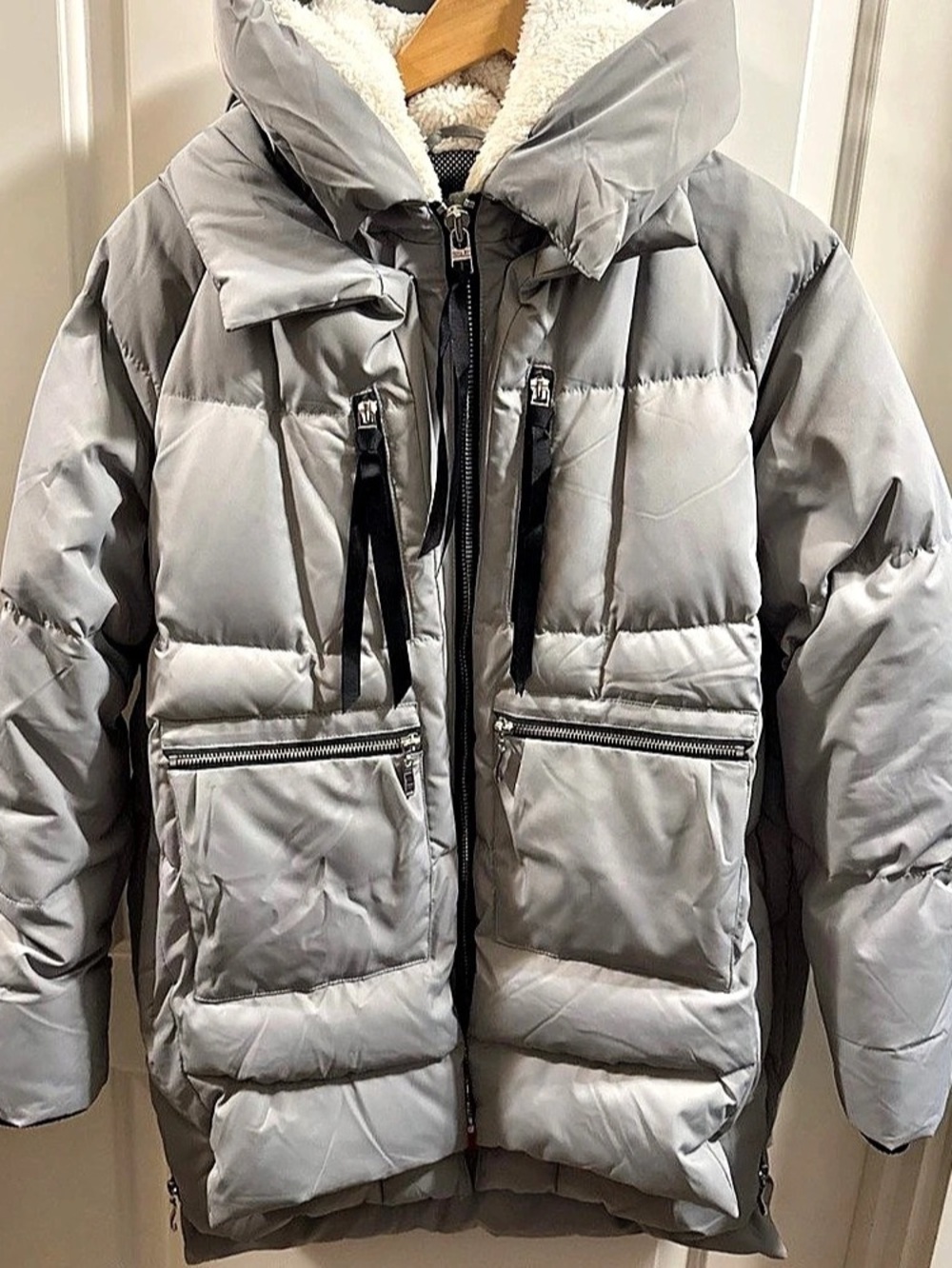 OROLAY Gray Puffer Jacket Size Medium Like New